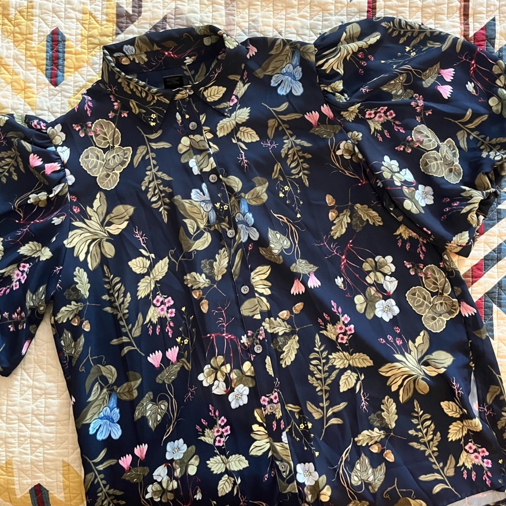 Ann Taylor Botanical Print Blouse